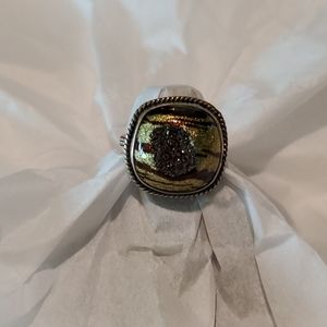 Printed Drusy Quartz Ring